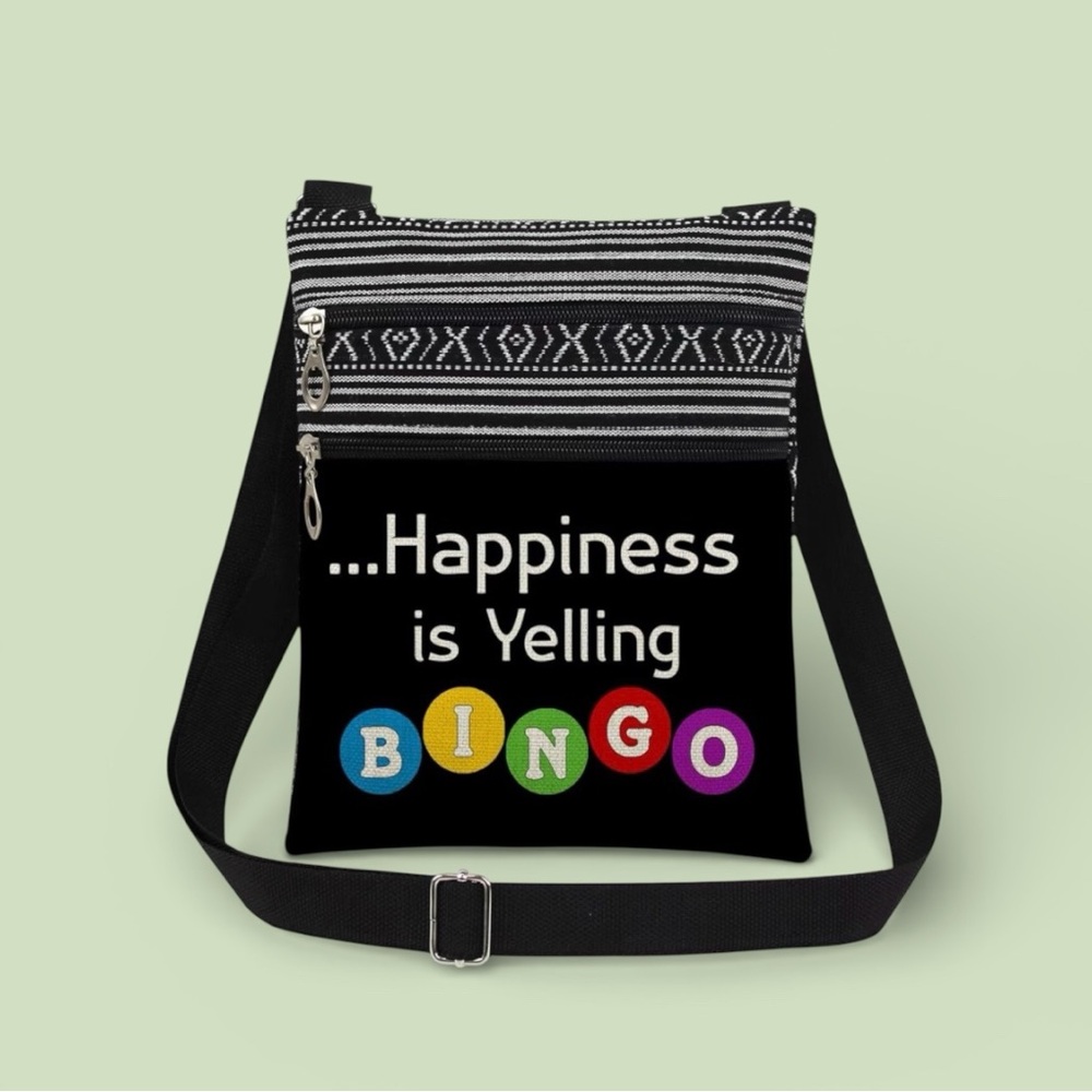 Happiness is Bingo Crossbody, NWT